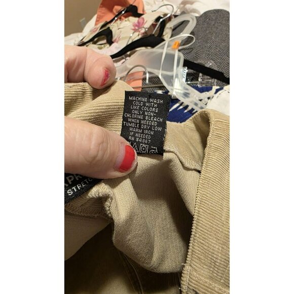Express Corduroy Skirt Size Small Beige Cotton Spandex Button Down Preppy - Picture 5 of 7